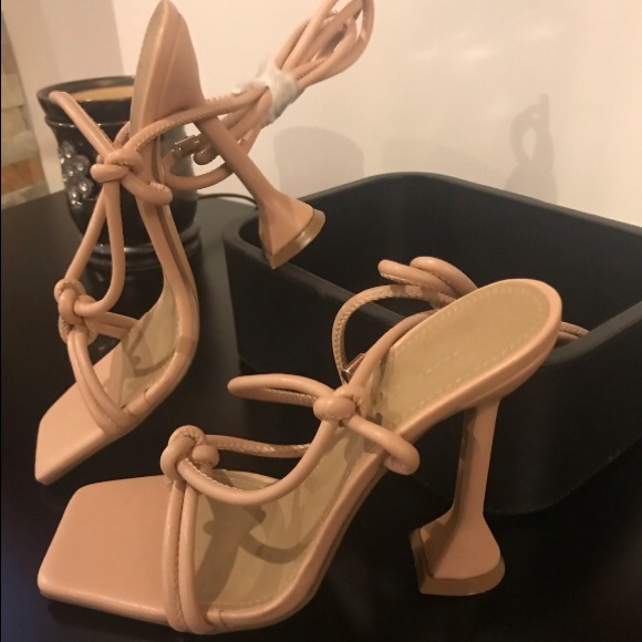 New Nude Lace Up Heels - Picture 9 of 12